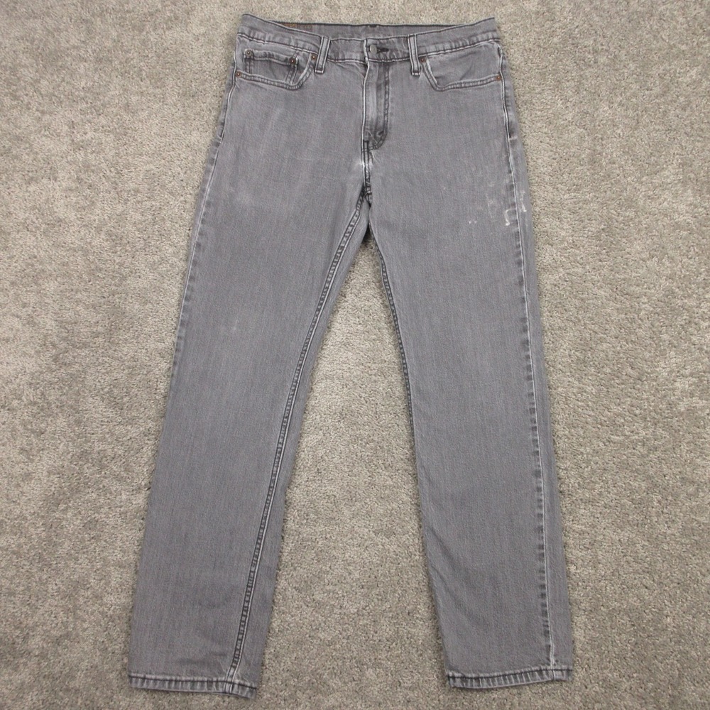 Levis Jeans Mens 33x32 Gray 511 Slim Straight Faded Stretch Flex Zip Denim Pants